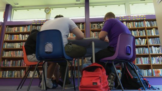 Students at Queen Victoria School, Dunblane, Scotland, as the school reopens following the coronavirus pandemic