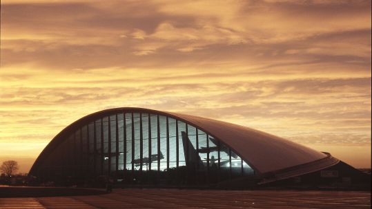 Sunset view of the hangar 030708 CREDIT IWM American Air Museum IWM Duxford.jpg