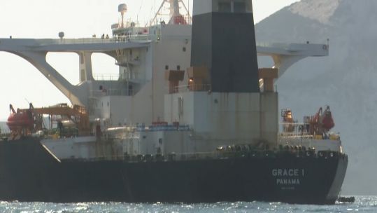 Super tanker Grace I in Gibraltar 050719 SOURCE BFBS