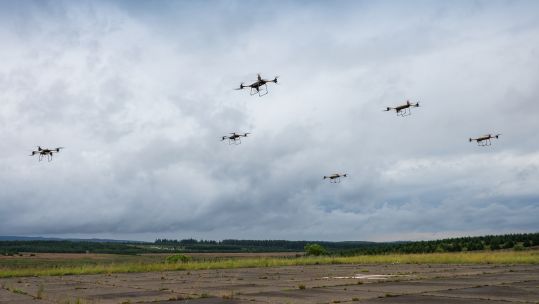 Swarm Six Malloy TRV150 Drones Royal Marines Commandos RAF Spadeadam Cumbria 130721 CREDIT ROYAL NAVY