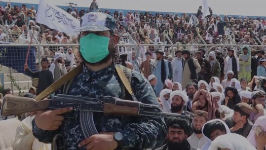 Taliban soldier at military parade held by the group