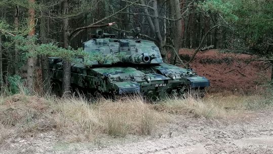 Tank with the results from the Multi-Coloured Camouflage Scheme applied to it 