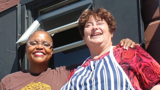 Tanya Holland of the Brown Sugar Kitchen Oakland, California, taught Penny the basics of her famous Creole cuisine CREDIT Commander Retired Penny Melville-Brown