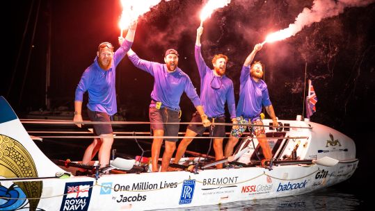 Team HMS Oardacious finish Talisker rowing challenge 17012023 Credit AtlanticCampaigns,PennyBird