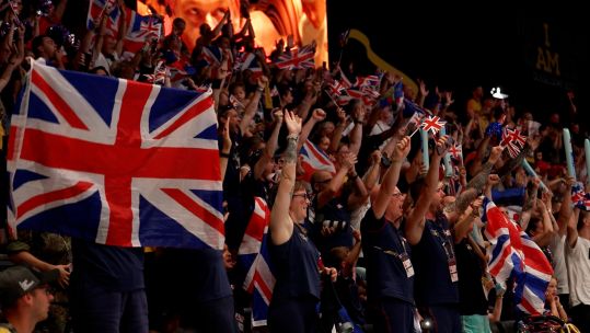 Team UK fans cheering at the wheelchair rugby final 11092023 CREDIT BFBS