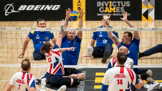 Team UK taking on Team Ukraine at the Invictus Games in Vancouver 160225 CREDIT Invictus Games