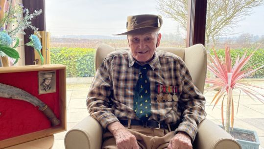 Teddy Hampstead Burma Campaign veteran Burma Star recipient Redroofs Care Home resident soon to be 100 Picture Ruth Hodkinson
