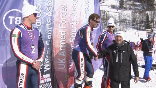 Cover Image: Lt James French has won both telemark events in this year's Inter Services Snow Sports Championships. 