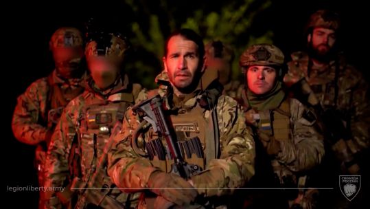 The 'legion liberation army' who are claiming responsibilty for the attacks in Russia's Belgorod 23052023 CREDIT Reuters