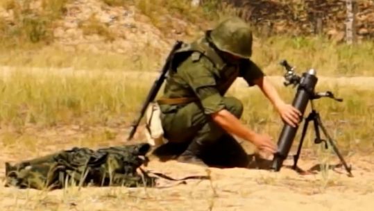The 2B25 Russian signed mortar system has been seen in the Ukraine (Picture: Rosoborenexport).