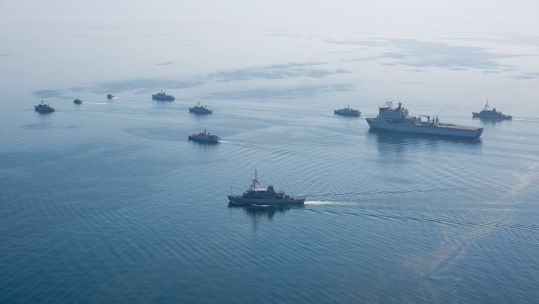 Cover image: Vessels sail through the Gulf during Artemis Trident (Picture: Royal Navy).