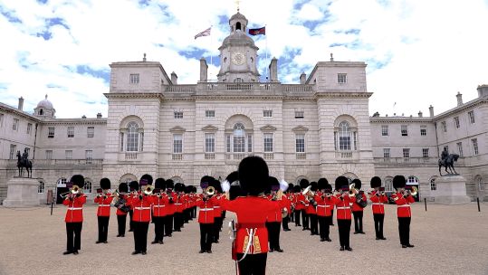 The Band of The Scots Guards in tribute performance to Ukraine (Picture: MOD).