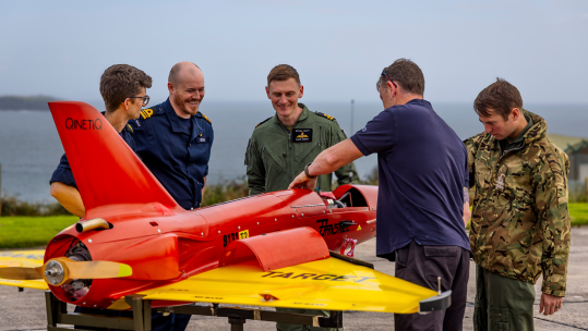 The Banshee jet was destroyed by the crew of a Wildcat helicopter using a Martlet missile CREDIT ROYAL NAVY
