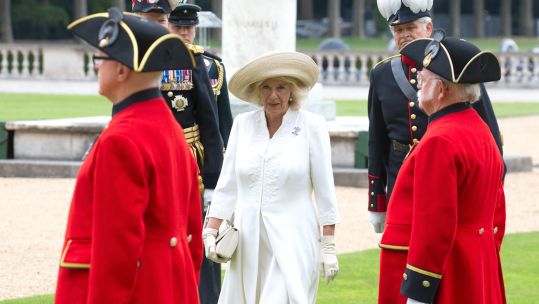 Cover image: The Duchess of Cornwall inspected the Chelsea Pensioners during her visit (Picture: PA).