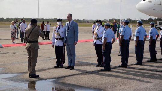 The Duke and Duchess of Cambridge arriving in Belize for a Royal tour to mark the Queen's Platinum Jubilee