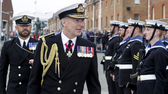 The First Sea Lord Admiral Radakin inspecting the Ceremonial Guard (Picture: Royal Navy).