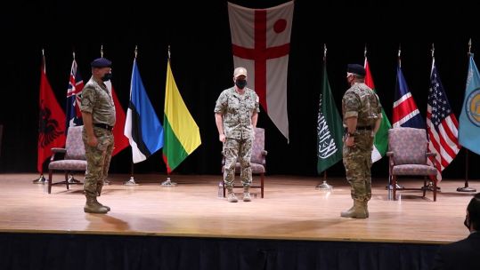 Command was handed over during a socially distanced ceremony.