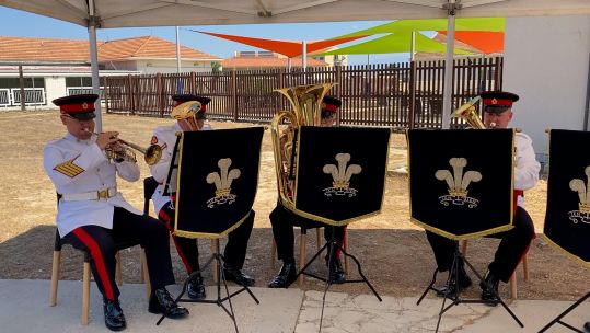 The Prince of Wales band plays 'Let it Go' in Cyprus ahead of a Royal visit to RAF Akrotiri.