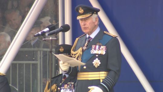 The Prince of Wales praised military’s efforts for ongoing support to Ukraine during parade at RAF Cranwell 29042022 CREDIT BFBS.jpg