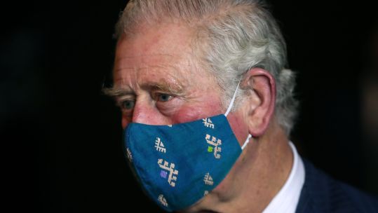 The Prince of Wales wearing a mask, during a visit to the Soho Theatre in London 03122020 CREDIT PA