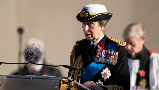The Princess Royal attends the Armistice Day Service of Remembrance at the Armed Forces Memorial, at the National Memorial Arboretum (Picture: PA Wire).
