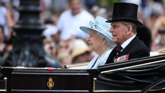 The Queen and Prince Philip Trooping the Colour