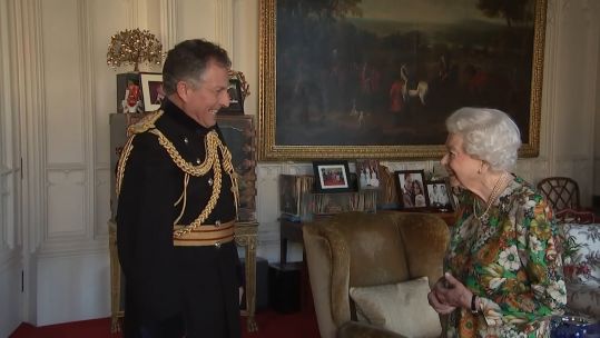 The Queen and Sir Nick Carter, Chief of the Defence Staff, at Windsor Castle