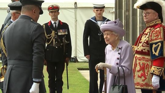 The Queen attended an Armed Forces Act of Loyalty Parade in Edinburgh 28062022 Royal Rota