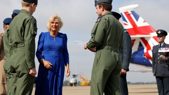 The Queen is visiting military personnel and families At RAF Leeming