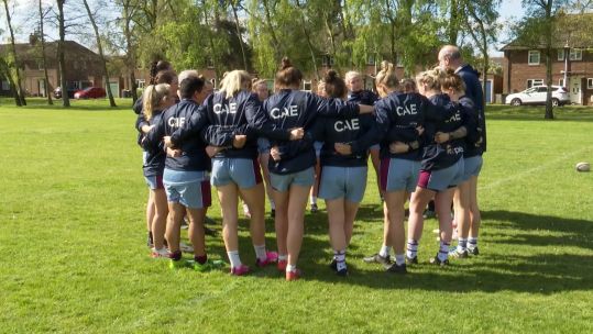 The RAF rugby union women train ahead of their Inter Service clash with the Royal Navy in Plymouth.