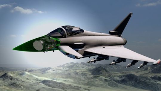 The RAF Typhoon will be fitted with the advanced European Common Radar System (Picture: Royal Air Force).