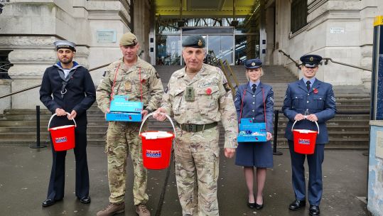 The Royal British Legion’s London Poppy Day Under coronavirus restrictions personnel Waterloo Chief of Defence Staff, General Sir Nick Carter 29102020 CREDIT BFBS