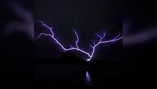 The St Elmo's fire weather phenomenon was captured on camera by a US Air Force aircraft (Picture: MacDill Air Force Base)