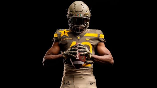 The US Military Academy West Point uniform for college American football clash with Navy (Picture: US Military Academy at West Point/Twitter).
