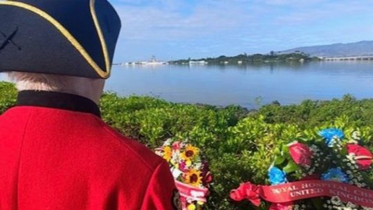 UK and US personnel attended the memorial service for Pearl Harbor at the USS Arizona monument (Picture: UK Military and Defence Staff US).