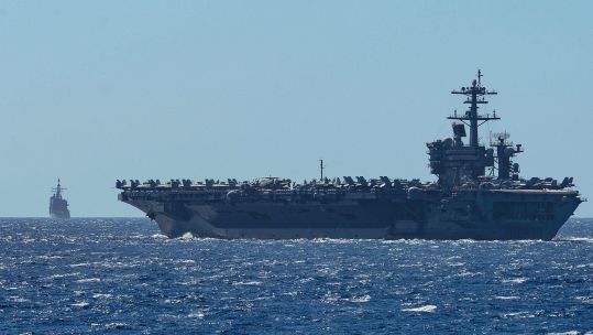 The aircraft carrier USS Theodore Roosevelt has arrived in South Korea (Picture: US Department of Defense)