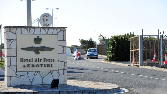 Cover image: The entrance to RAF Akrotiri in Cyprus (Picture: PA).