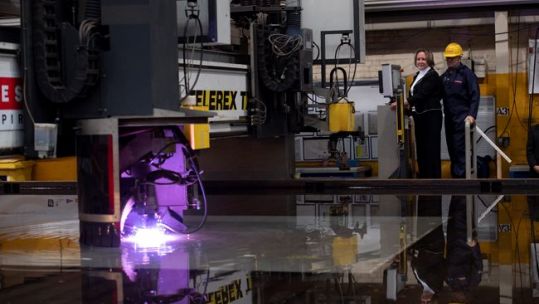 The first steel was cut for HMS Cardiff Credit MOD 140819