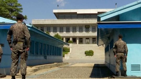 The demilitarized zone in Korea separates the country into two.