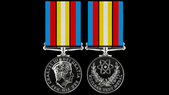 The new design of the commemorative Nuclear Test Medal (Picture: MOD).