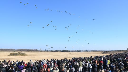 The training of the multinational force culminated in a combat demonstration in front of a crowd of thousands at Narashino on the outskirts of Tokyo (Picture: British Army).
