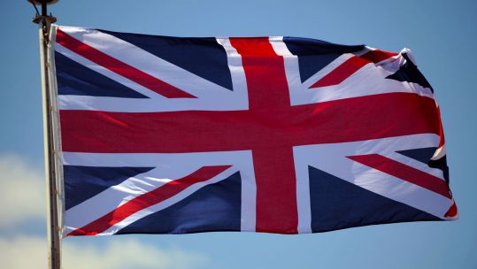 The Union Jack pictured flying from the Jackstaff onboard a Royal Navy warship in 2011 CREDIT Crown Copyright