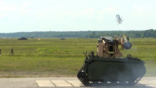 Themis UGV firing a missile 240325 CREDIT MILREM Robotics.