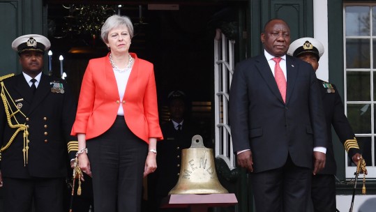 Theresa May presents SS Mendi bell