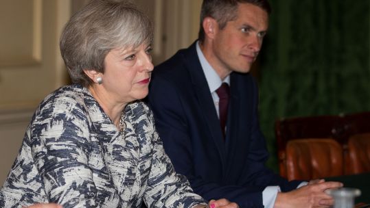 Theresa May with Gavin Williamson