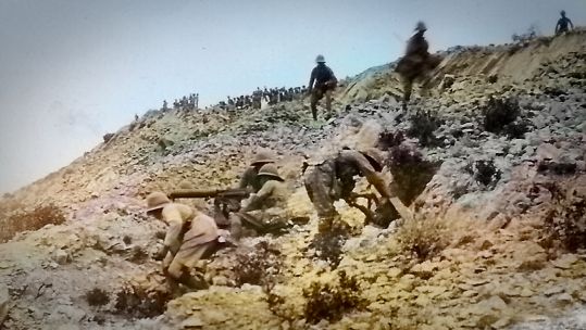 British soldiers during the 1919 Third Afghan War in a skirmish near Kobat