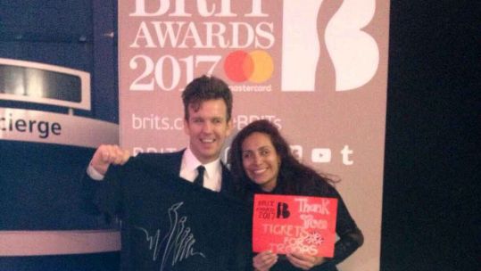 BRITS: Military Couple Celebrate The Best Of British Music