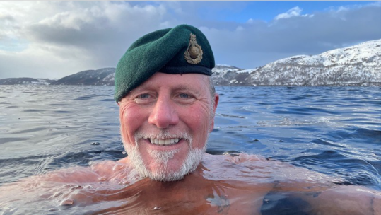 Tim Crossin in cold water dip
