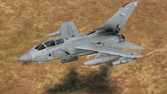 Tornado GR4 from RAF Marham conducting a low-level training sortie in Wales