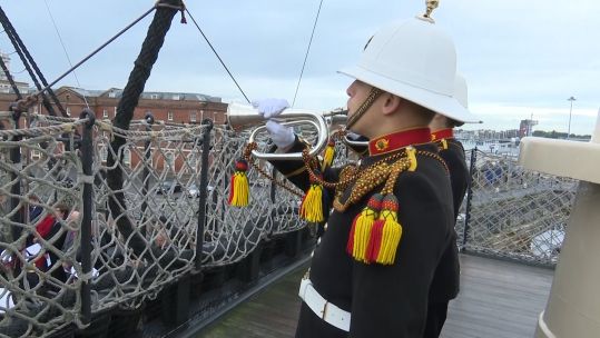 Trafalgar Day buglers.